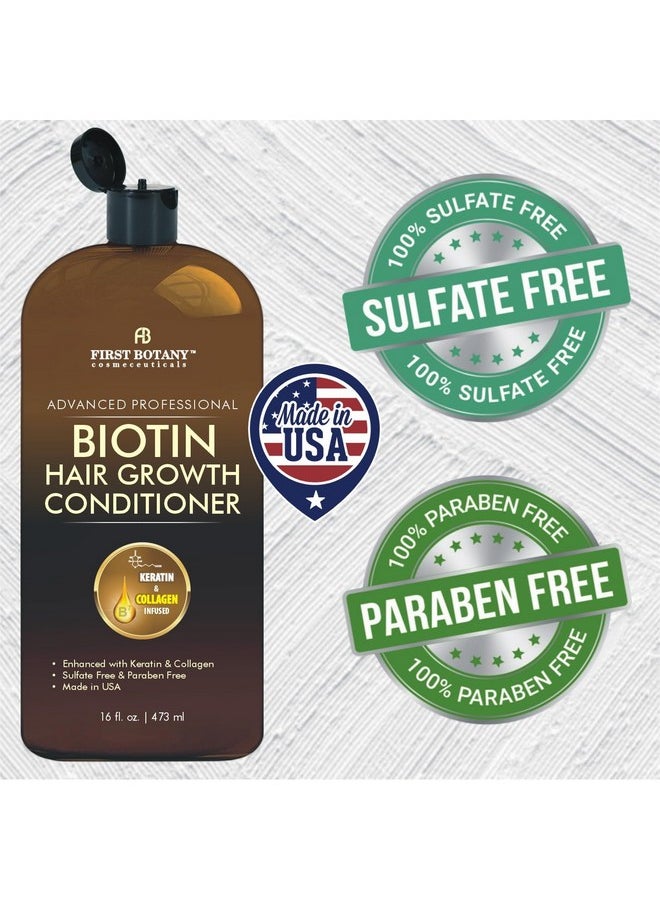 Hair Regrowth And Anti Hair Loss Conditioner 16 Fl Oz, With Dht Blockers, Collagen & Stem Cells- Daily Hydrating, Detoxifying, Volumizing Conditioner For Men And Women