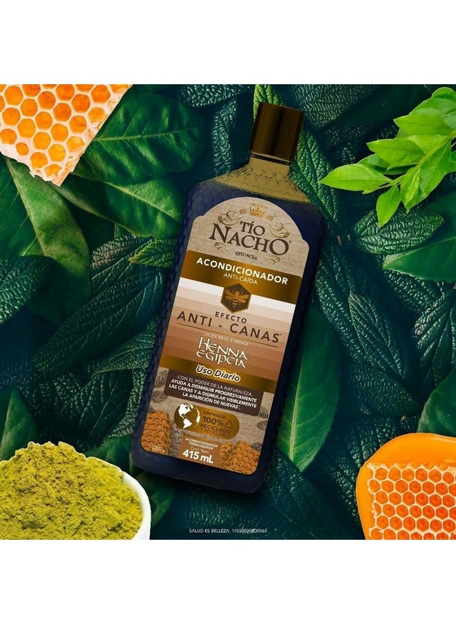 Tio Nacho Efecto Anti-Canas, Acondicionador Anti-Caída Con Henna Egipcia, 14.03 Fl Oz (Pack Of 1)