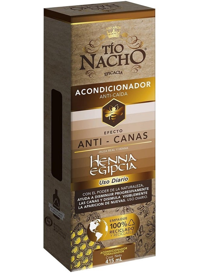 Tio Nacho Efecto Anti-Canas, Acondicionador Anti-Caída Con Henna Egipcia, 14.03 Fl Oz (Pack Of 1)