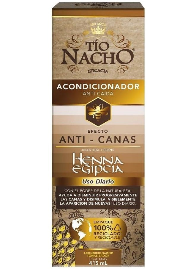 Tio Nacho Efecto Anti-Canas, Acondicionador Anti-Caída Con Henna Egipcia, 14.03 Fl Oz (Pack Of 1)