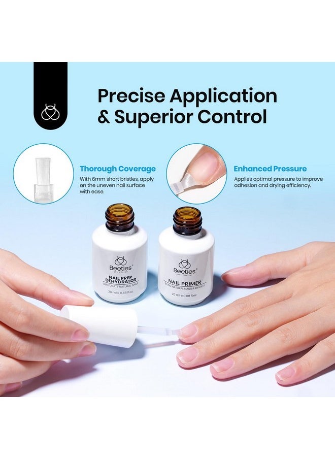 Beetles 20Ml Nail Dehydrator And Primer, Large Capacity Acid Free Natural Nail Prep Dehydrate And Primer, Acrylic Nail Dehydrator And Primer For Uv Gels Superior Nail Bond Professional Salons Set