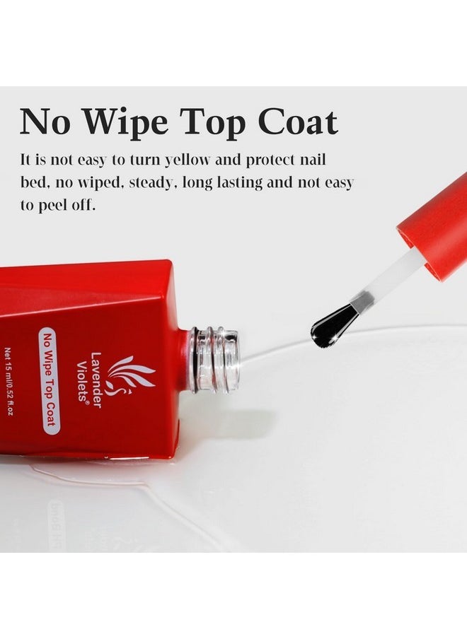 15Ml No Wipe Gel Top Coat High Glossy Clear Gel Polish Top Coat, Soak Off Uv Nail Gel For Long Lasting Shine A102