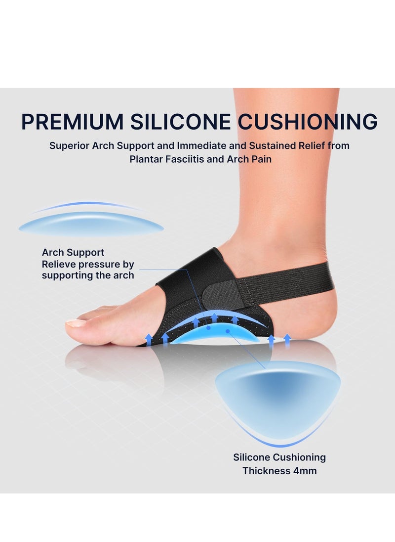 Arch Support Braces for Plantar Fasciitis Relief Upgraded Non-Slip Wearable Arch Support w/Built-in Orthotics Adjustable Bands W/Gel Pads for Flat Feet High Fallen Arch