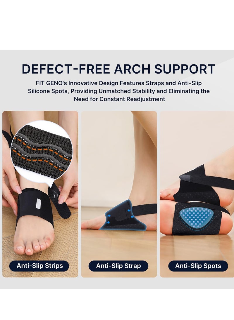 Arch Support Braces for Plantar Fasciitis Relief Upgraded Non-Slip Wearable Arch Support w/Built-in Orthotics Adjustable Bands W/Gel Pads for Flat Feet High Fallen Arch