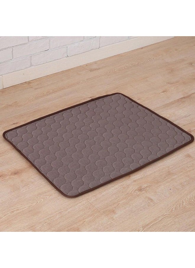 Rectangular Dog & Cat Bed|Premium Cool Ice Silk With Polyester With Bottom Mesh|Multi-Utility Self-Cooling Pad For Dog & Cat|Light-Weight & Durable Dog Bed|Zqcj001C-Xl|Coffee