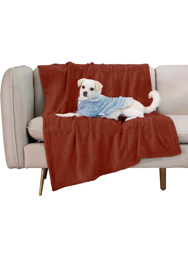 Pet Blanket For Large Small Dogs And Cats - Solid Plush Flannel Silky Soft Fleece - 35