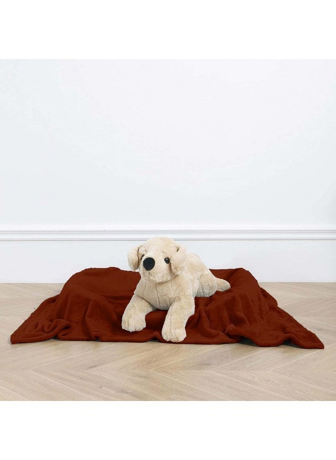 Pet Blanket For Large Small Dogs And Cats - Solid Plush Flannel Silky Soft Fleece - 35