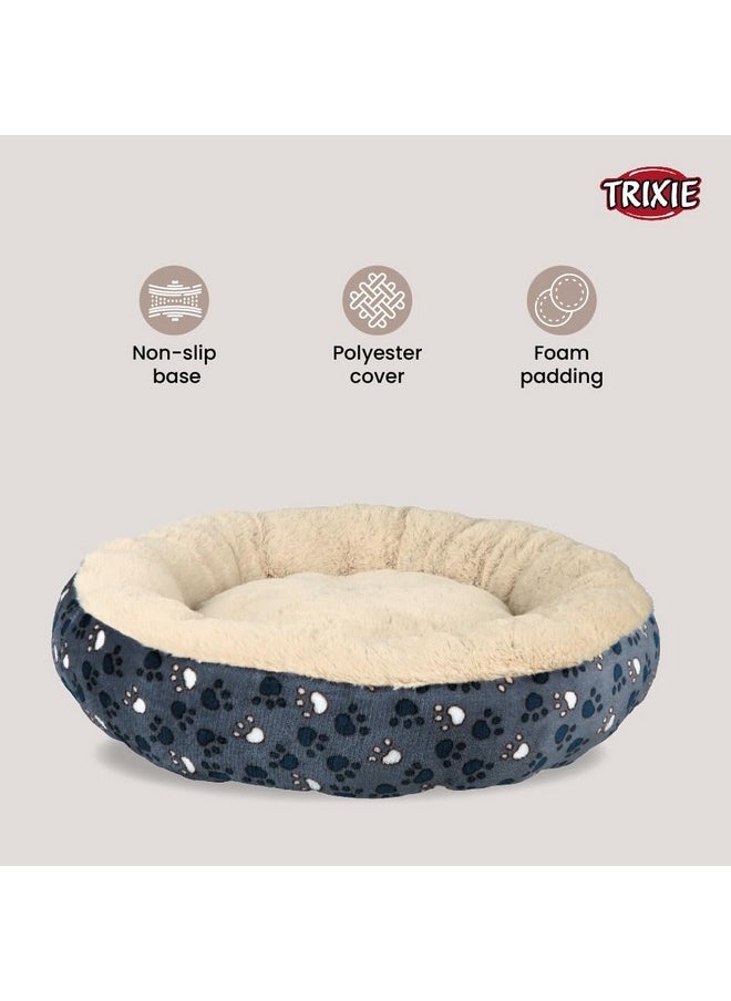 Plush Cushion Beds For Dogs Suitable For Small Breeds (Shih Tzu, Pug, Chihuahua) During Winters, Blue/Biege, 50 Cm