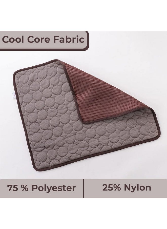 Rectangular Dog & Cat Bed|Premium Cool Ice Silk With Polyester With Bottom Mesh|Multi-Utility Self-Cooling Pad For Dog & Cat|Light-Weight & Durable Dog Bed|Zqcj001C-Xl|Coffee