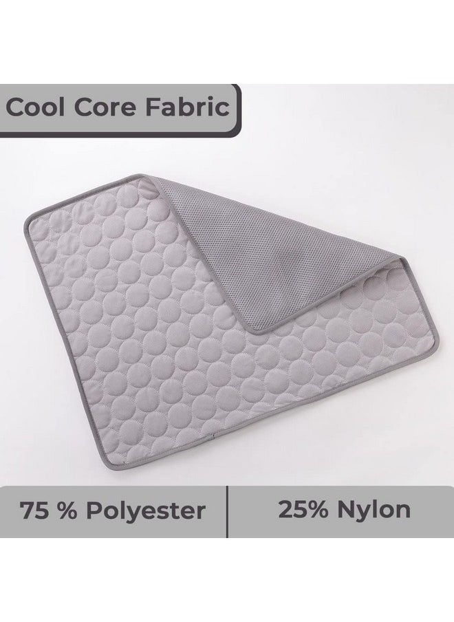 Rectangular Dog & Cat Bed|Premium Cool Ice Silk With Polyester With Bottom Mesh|Multi-Utility Self-Cooling Pad For Dog & Cat|Light-Weight & Durable Dog Bed|Zqcj001Dg-Xs|Dark Grey