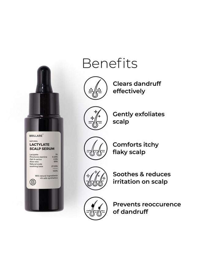 Natural Lactylate Scalp Serum For Dandruff Control | Hair Growth Serum | Reduces Hair Loss & Strengthens Hair Shaft | Remove Excess Oil, 30Ml