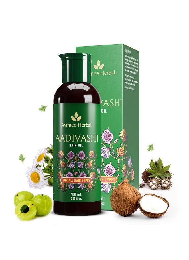 Original Adivasi Hair Oil For Hair Fall|With Onion, Rosemary, Castor, Amla, Almond, Coconut, Brahmi & Bhringraj Oil|For Men & Women|100 Ml