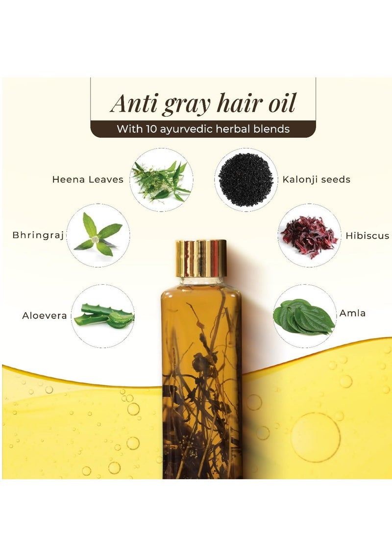 Veda Ayurvedic Cold Pressed Hair Oil | Ayurvedic Jadi Butis Infused Oil | 200ml