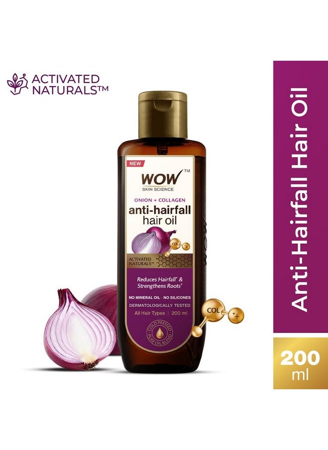 Onion & Collagen Antihairfall Hair Oil|Nourishes Scalp & Stimulates Roots|Reduces Hairfall & Breakage|Repairs Damaged Hair|Boosts Hair Thickness|200Ml