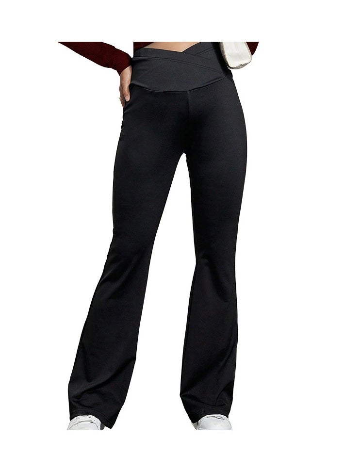 2-PACK Maternity Pants With Cross Belly Support Belt, Close To The Belly, Soft And Comfortable