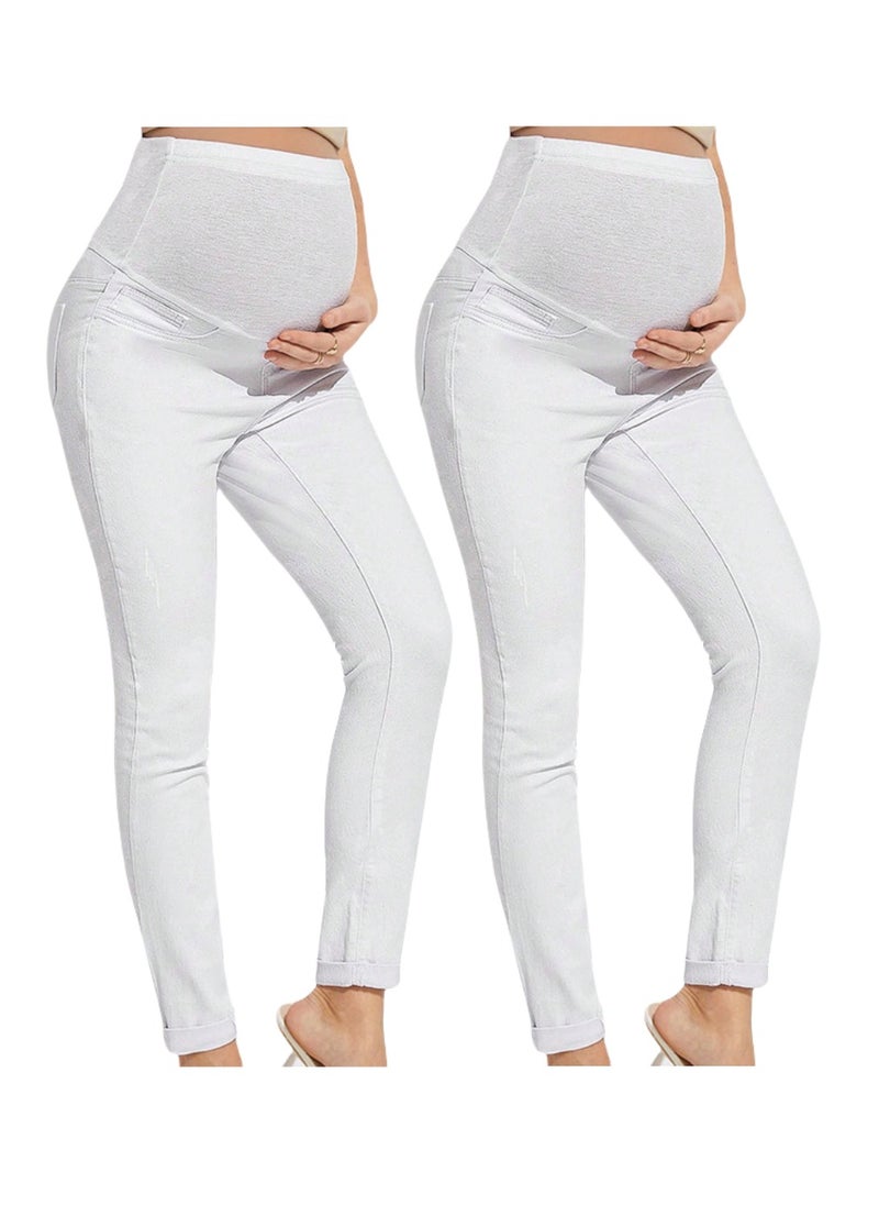 2-PACK Maternity Jeans, High Waist and Belly Support