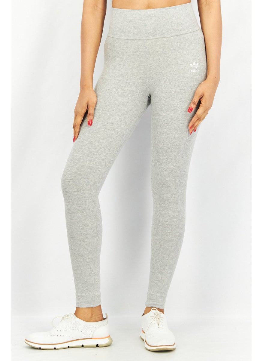 Women Tight Fit Solid Full Length Leggings, Grey