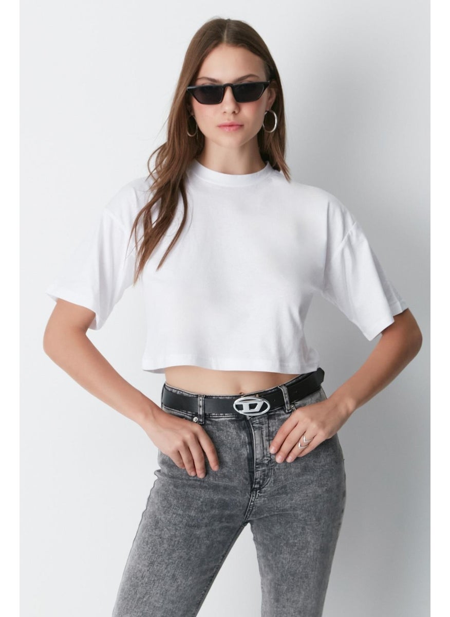 Crew Neck 2-Piece Crop T-Shirt 959 Black/White