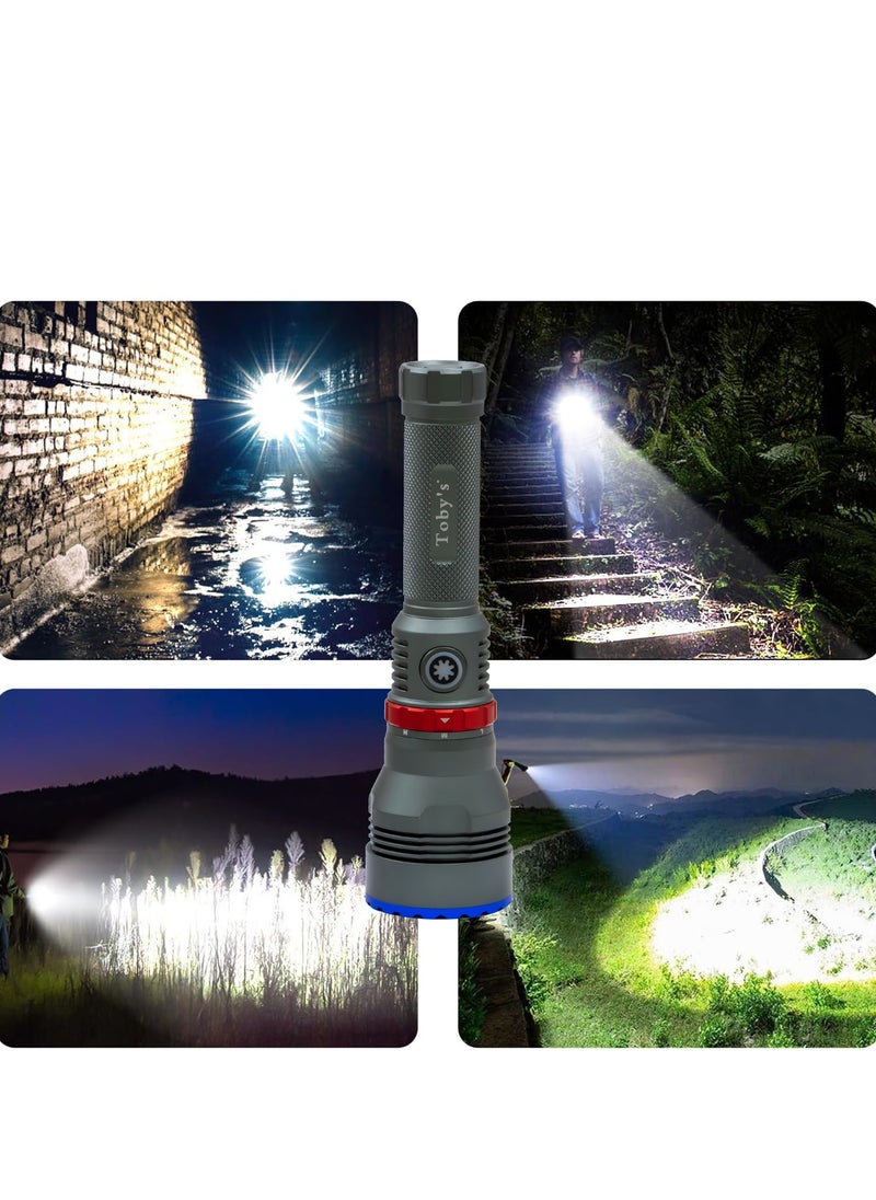 Toby's Torch-140 Rechargeable LED Bright powerful Torch with great lumen bright Torch light  High strength Aluminum Alloy and long Lasting battery life best for camping and outdoor activities