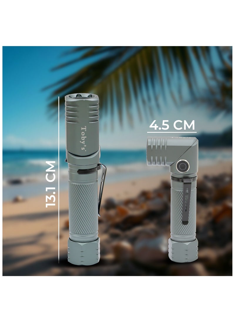 Toby's Torch -45 Rechargeable LED Bright powerful Torch Light- High strength Aluminum Alloy and long Lasting battery life