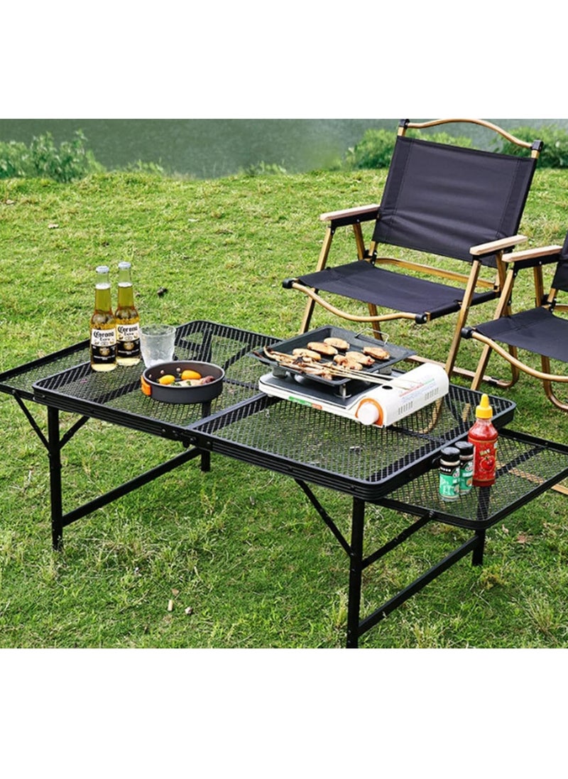 Outdoor Camping Folding Grill Table Portable Lightweight Metal Grill Stand for Outdoor