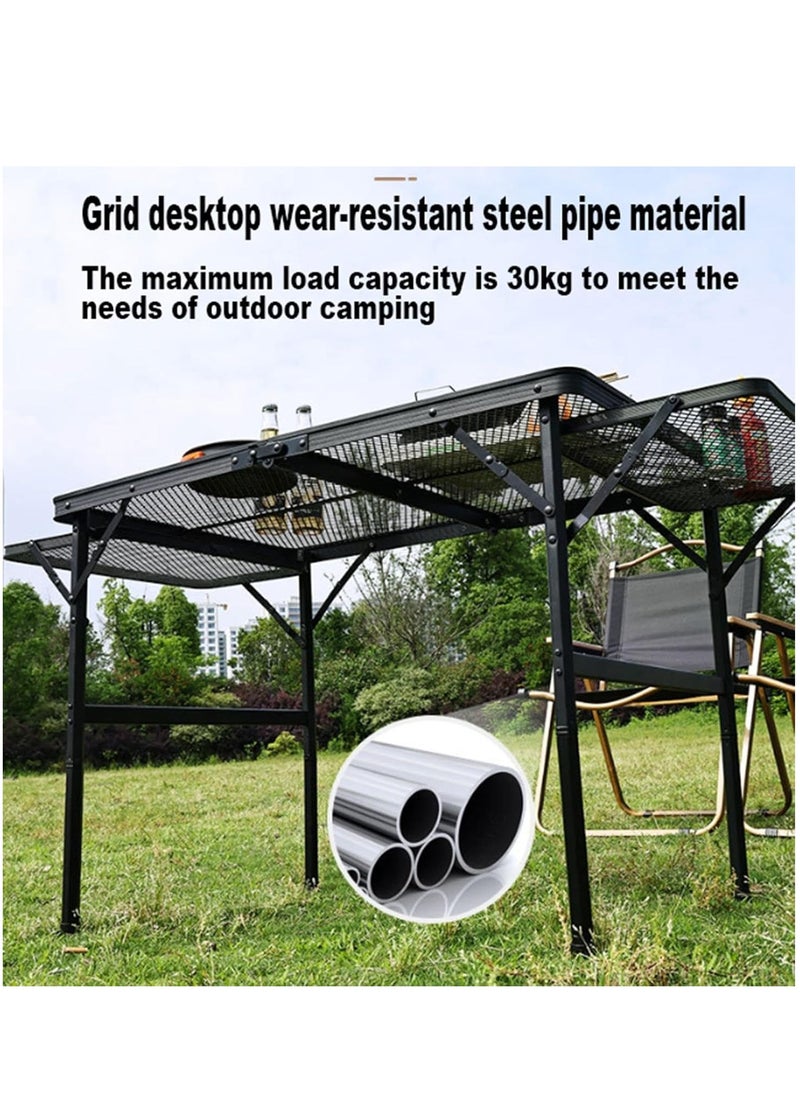 Outdoor Camping Folding Grill Table Portable Lightweight Metal Grill Stand for Outdoor