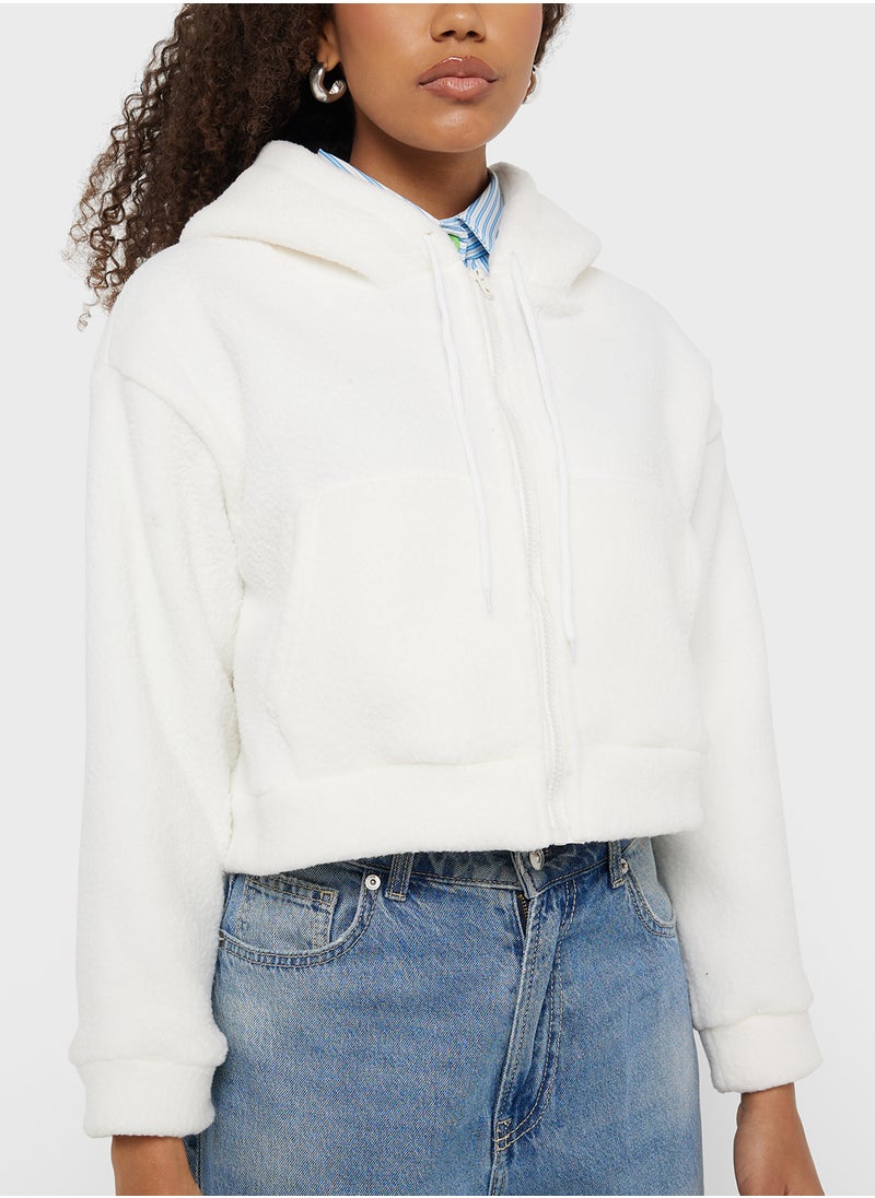 Hooded Zip Up Teddy Jacket