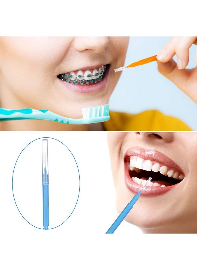 100 Pieces Braces Brush For Cleaner Interdental Brush Toothpick Dental Tooth Flossing Head Oral Dental Hygiene Flosser Toothpick Cleaners Tooth Cleaning Tool(Bright Colors,Multiple Sizes)