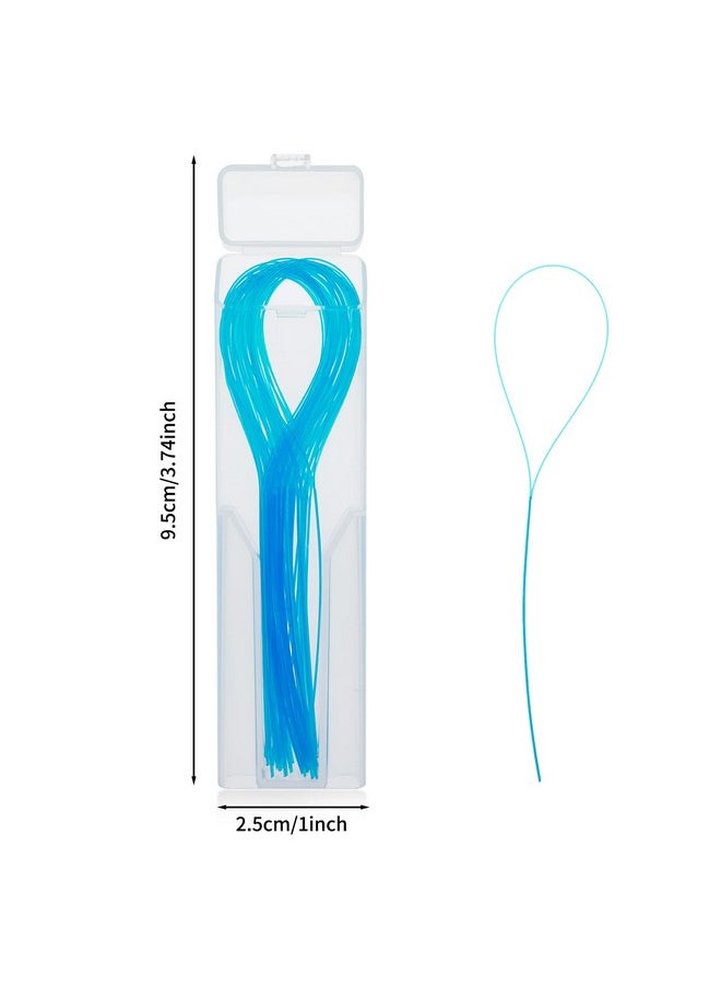 100 Pcs Floss Threaders Multifunctional Deep Clean Floss For Braces, Bridges, And Implants Dental Threader (Blue)