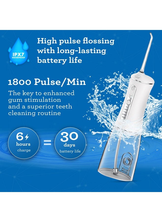 Advanced Dental Water Flosser 2.0 With Uv Mode - Cordless And Portable - 290 Ml Water Tank, 3 Modes, Rechargeable For Healthy Teeth And Gums