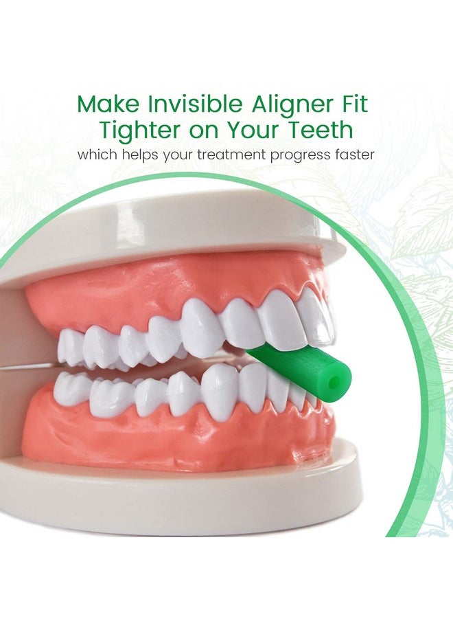 Aligner Chewies For Invisalign Aligners - Mint Scented & Aligner Removal Tools (Green Chewies 20Pcs + Remover Tools 2Pcs)