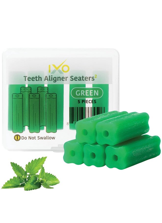 Square-Shaped Aligner Seater Chewies For Invisalign Trays - 5-Pack, Mint Scented, Storage Case