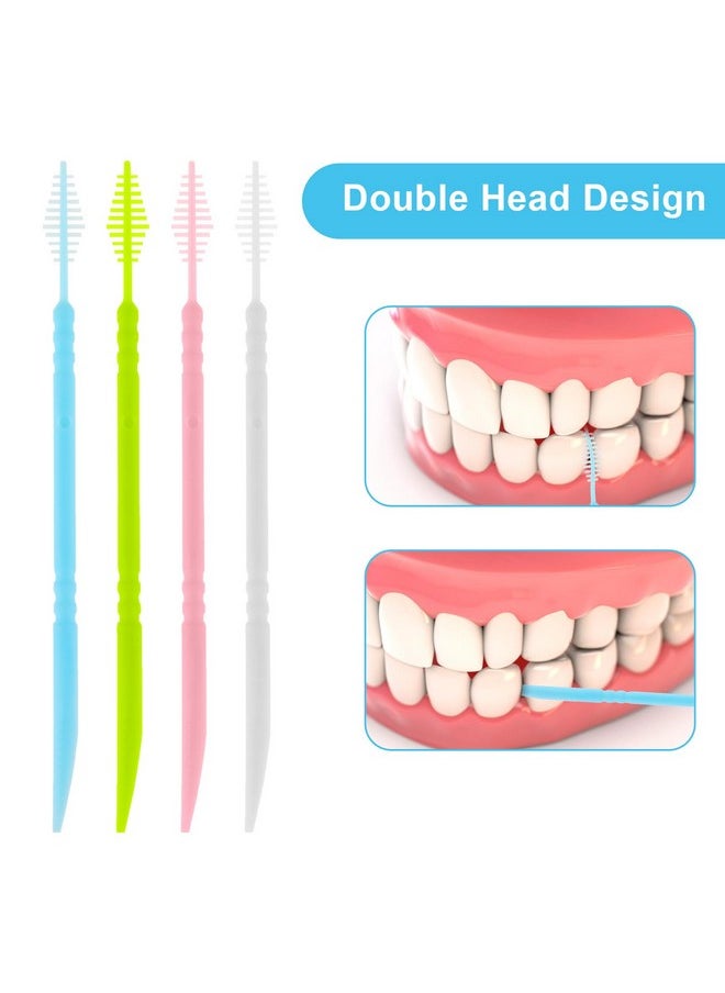 200Pcs Double Head 50Pcs/Box Plastic Toothpick Double-Head Dental Toothpicks, Dental Floss Interdental Toothpick Brush Teeth Stick
