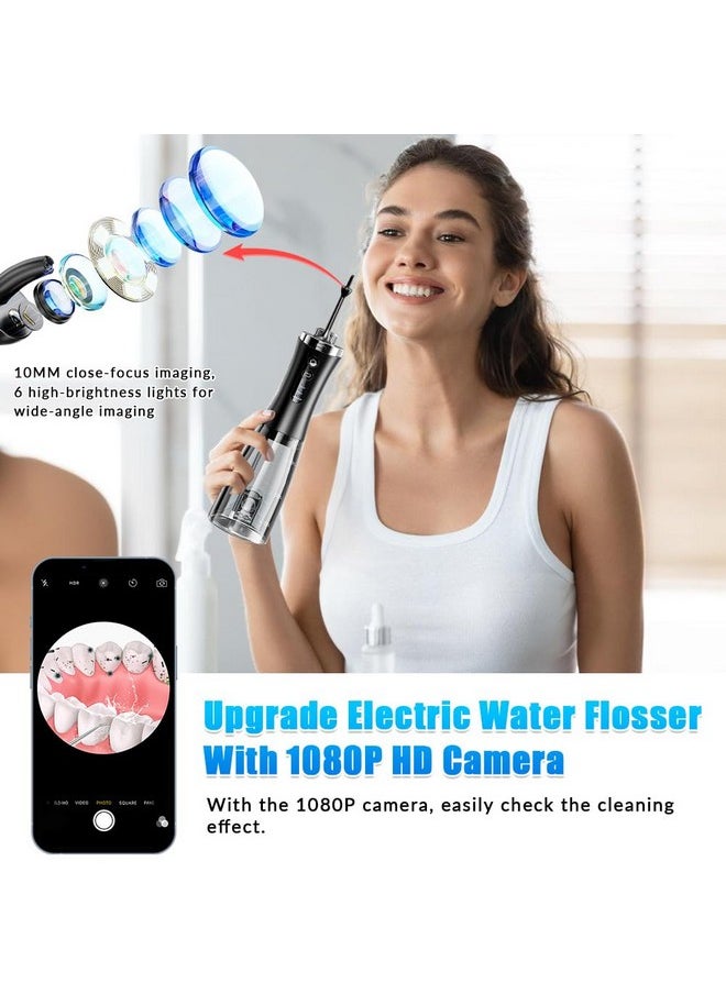 Water Flosser, Upgrade 350Ml Visual Cordless Water Flosser, Portable & Rechargeable Ipx7 Waterproof Flossing Cleaning With Visual Nozzle For Home &Travel