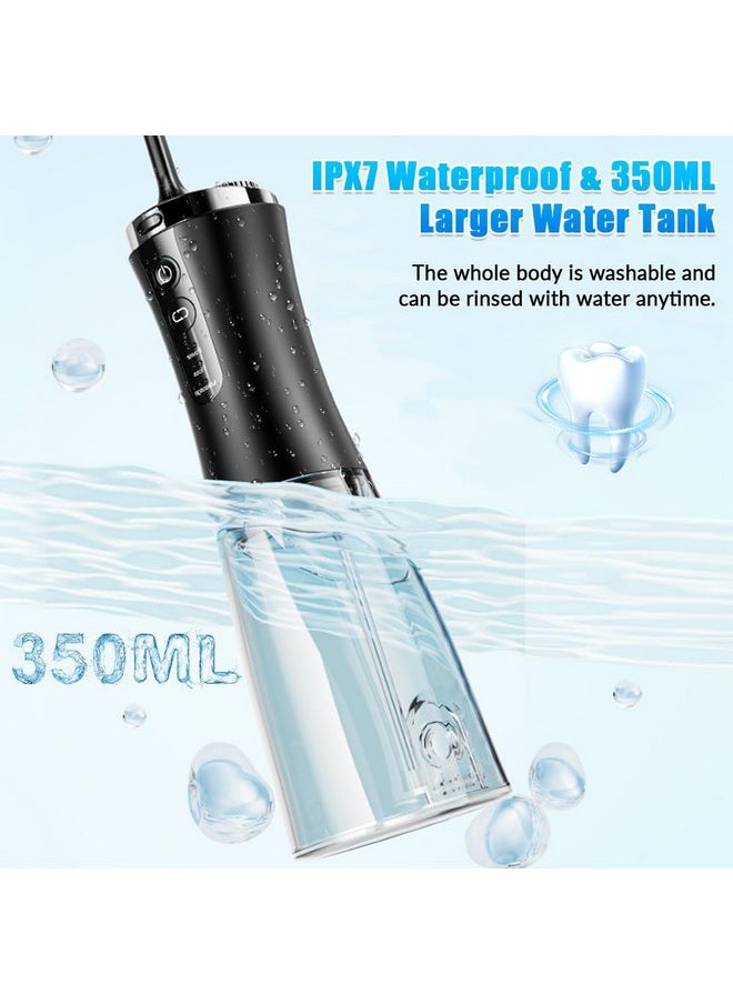 Water Flosser, Upgrade 350Ml Visual Cordless Water Flosser, Portable & Rechargeable Ipx7 Waterproof Flossing Cleaning With Visual Nozzle For Home &Travel