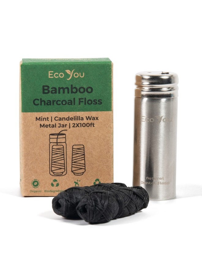 Bamboo Charcoal Dental Floss | Mint & Candelilla Wax | Vegan & Biodegradable