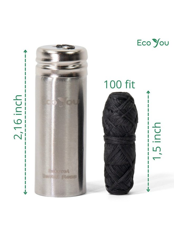 Bamboo Charcoal Dental Floss | Mint & Candelilla Wax | Vegan & Biodegradable