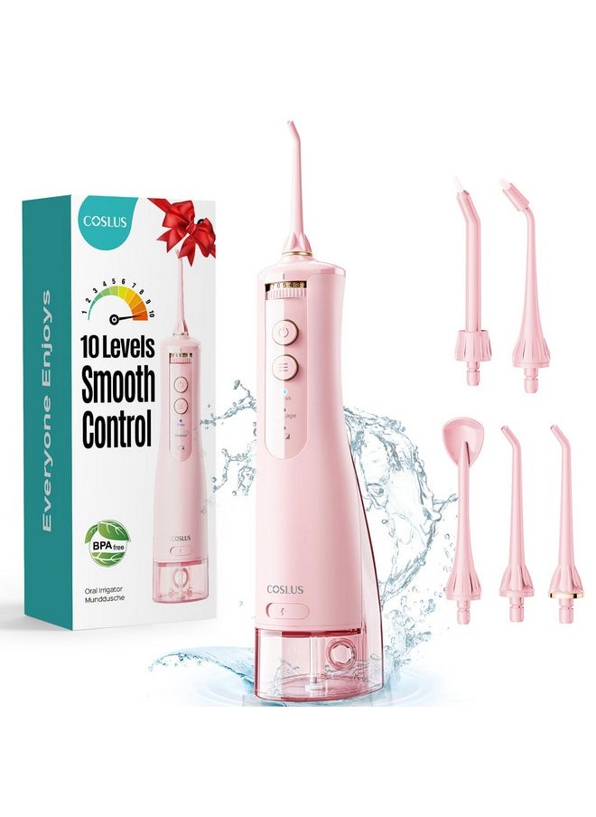 Water Dental Flosser Teeth Pick : Portable Cordless Waterproof Rechargeable Oral Irrigator, 10 Settings, 300Oz Large Reservoir, Electric Flossing Cleaner Deep Cleaning Tooth For Travel Home