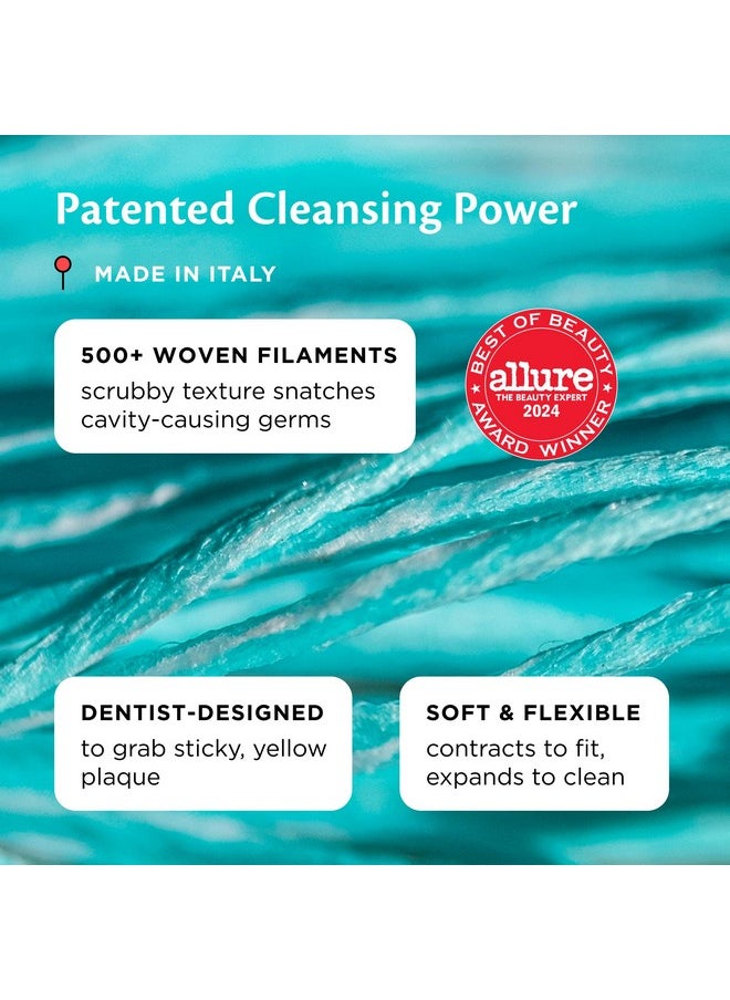 Woven Dental Floss, Refills Set, Dentist-Designed Oral Care, Mint, Waxed, Expanding, Vegan, Kid-Friendly String Floss With Coconut Oil, 3 Refill Spools (33 Yd Each)