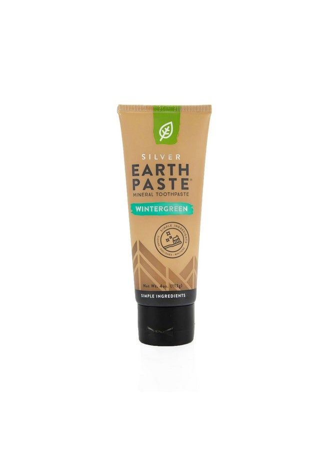 Earthpaste With Silver - Natural Non-Fluoride Toothpaste, 4 Ounce Tube (Wintergreen)