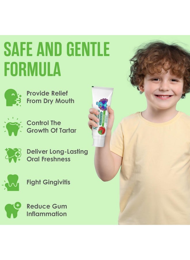 Kids Toothpaste Watermelon Toothpaste Kids Fluoride Toothpaste Sls Free Cavity Protection Toothpaste With Patented Natural Formula 4 Pack - Improved Flavor