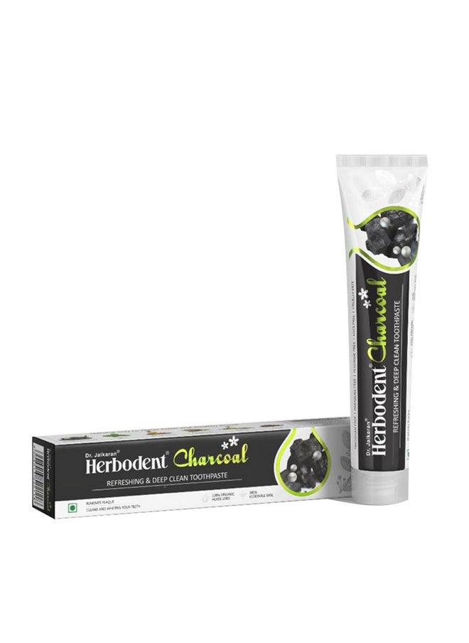 ® Charcoal Toothpaste | Whitens Teeth & Fresh Breath | No Bleach, No Fluoride | Activated Bamboo Charcoal & Organic Herbs -Wheat Germ Oil, Thyme Oil, Clove Oil - 6.53 Oz (1)