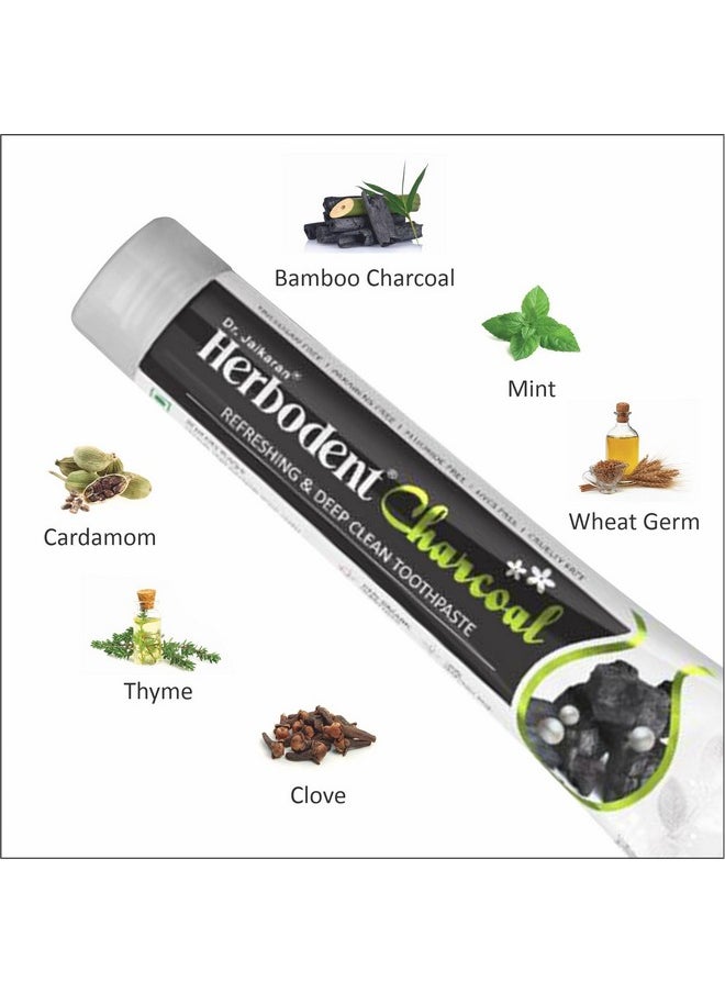 ® Charcoal Toothpaste | Whitens Teeth & Fresh Breath | No Bleach, No Fluoride | Activated Bamboo Charcoal & Organic Herbs -Wheat Germ Oil, Thyme Oil, Clove Oil - 6.53 Oz (1)