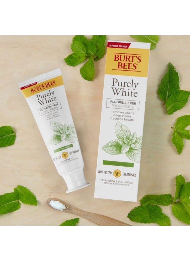 Toothpaste, Natural Flavor, Fluoride-Free, Purely White, Zen Peppermint, 4.7 Oz, Pack Of 3