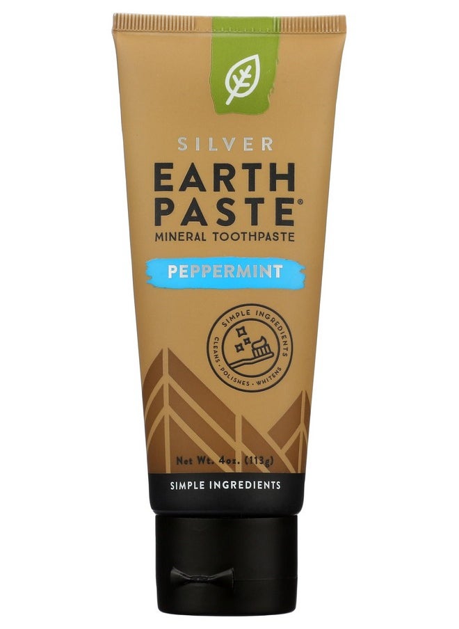 Earthpaste With Silver, Natural Non-Fluoride Toothpaste, Peppermint, 4 Ounce (Pack Of 1)
