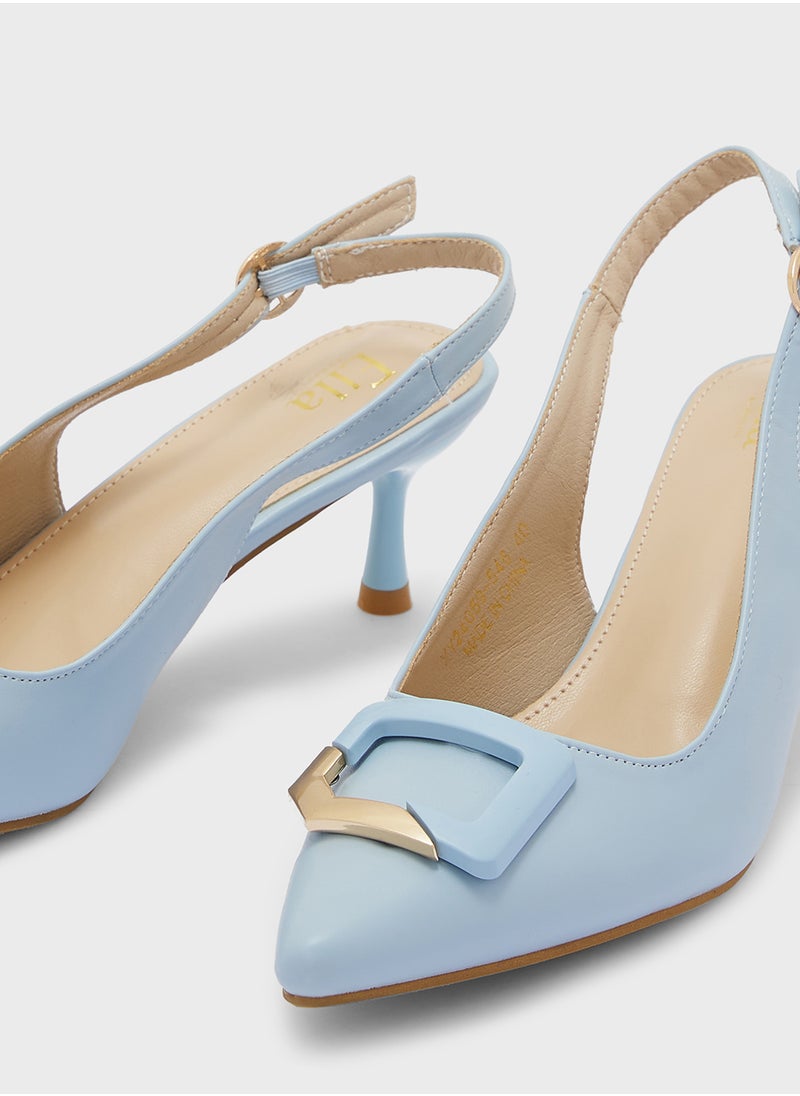 Trim Detail Sling Back Pump