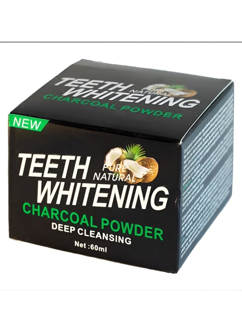 New Pure Natural Teeth Whitening Charcoal Powder Deep Cleansing (60ml)