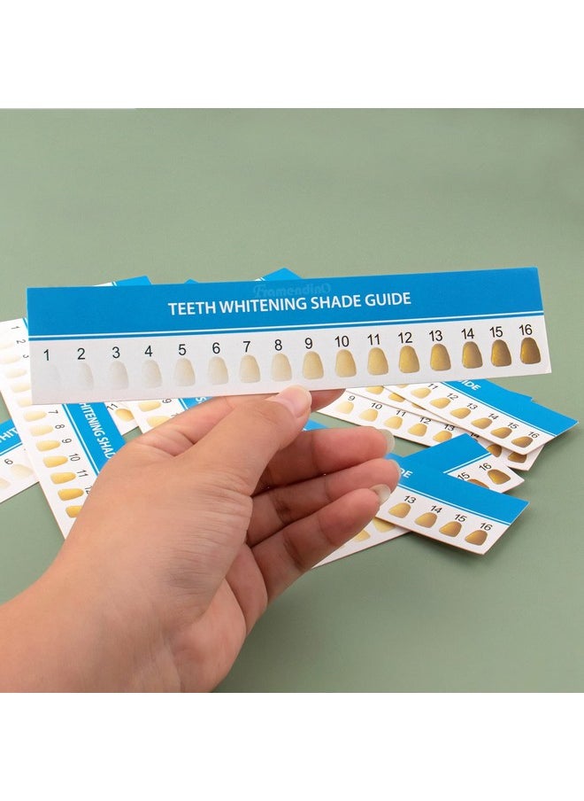 , 20 Pack Teeth Whitening Shade Guide Paper Tooth Bleaching Shade Chart For Household Oral Care