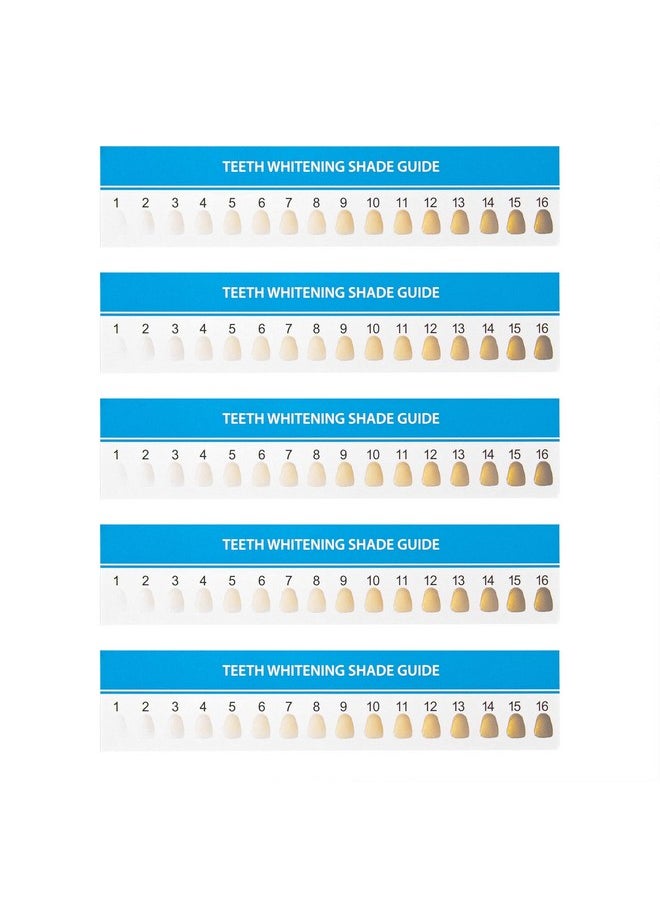 , 20 Pack Teeth Whitening Shade Guide Paper Tooth Bleaching Shade Chart For Household Oral Care