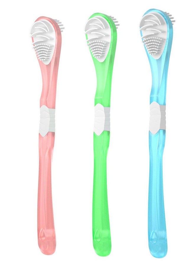Double-Side Desiged Tongue Scraper, Ultra-Soft Tongue Brush Tongue Cleaner (3 Pack)